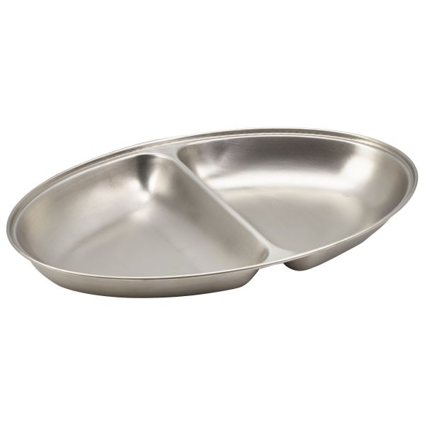 GenWare Stainless Steel Two Division Oval Vegetable Dish 35cm/14