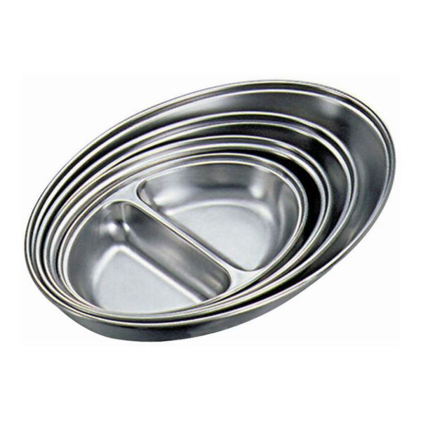 GenWare Stainless Steel Two Division Oval Vegetable Dish 25cm/10