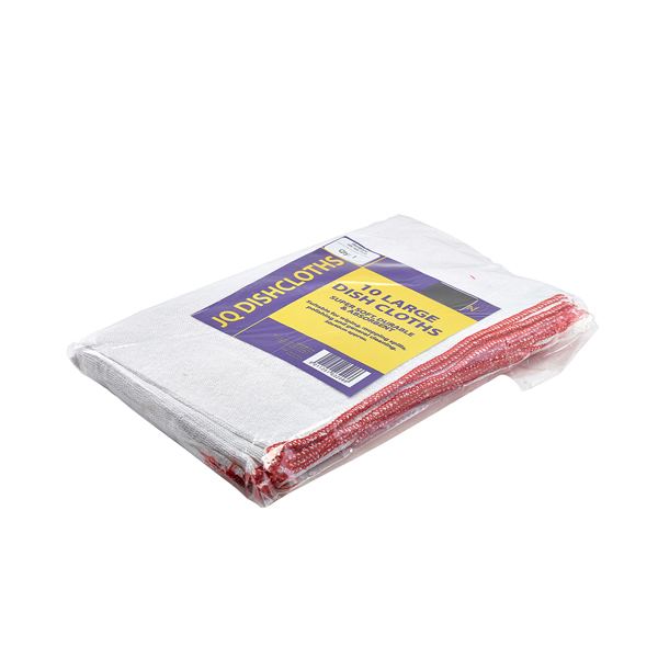Large JQ Dishcloths Red 30 x 40cm (10pcs) - 499-16R-10JQ (Pack of 1)