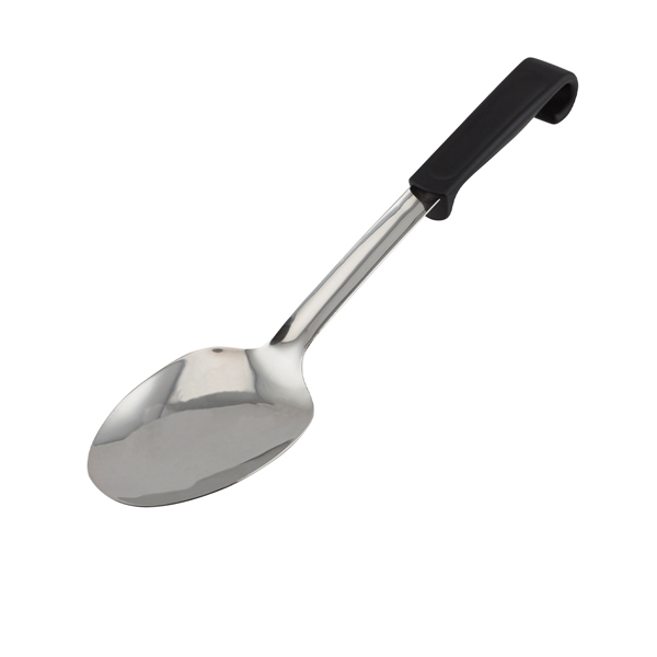 Genware Plastic Handle Spoon Plain Black - 577-04