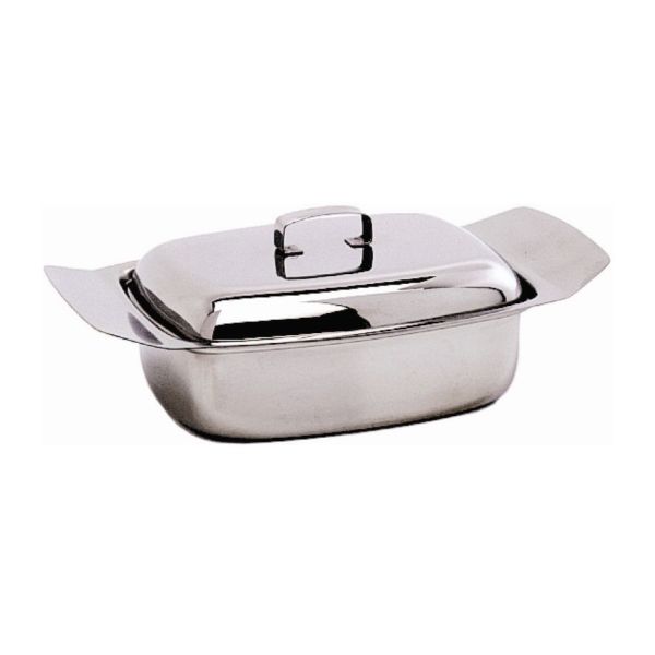 S/S Butter Dish & Lid 250G (0.5Lb) - 6003 (Pack of 1)