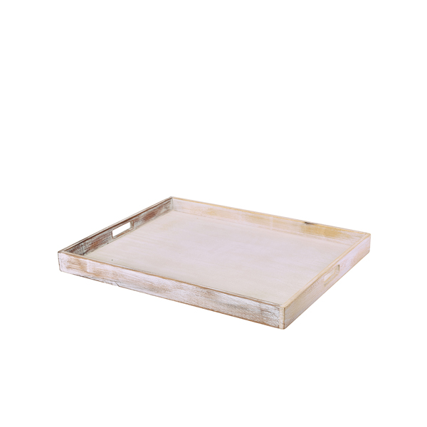 GenWare White Wash Butlers Tray 53.5 x 42.5 x 4.5cm - BT5342W (Pack of 1)