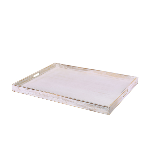 GenWare White Wash Butlers Tray 64 x 48 x 4.5cm - BT6448W (Pack of 1)