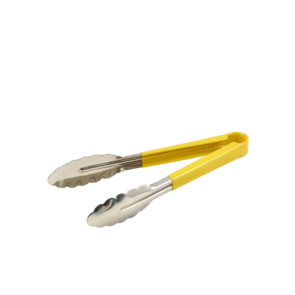 Genware Colour Coded S/St. Tong 23cm Yellow - CCT23Y
