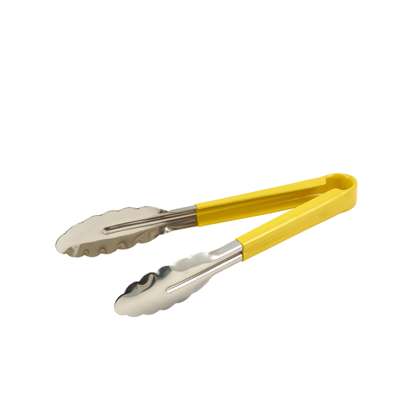 Genware Colour Coded St/St. Tong 31cm Yellow - CCT31Y