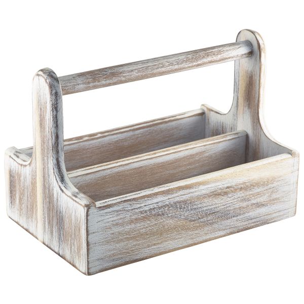 White Wooden Table Caddy - DWTCW