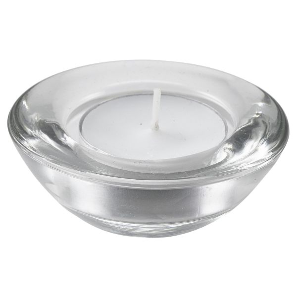 Genware Glass Round Tealight Holder 75mm Dia - TLH7 (Pack of 12)