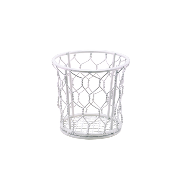 GenWare White Wire Basket 12cm Dia - WB12W (Pack of 6)