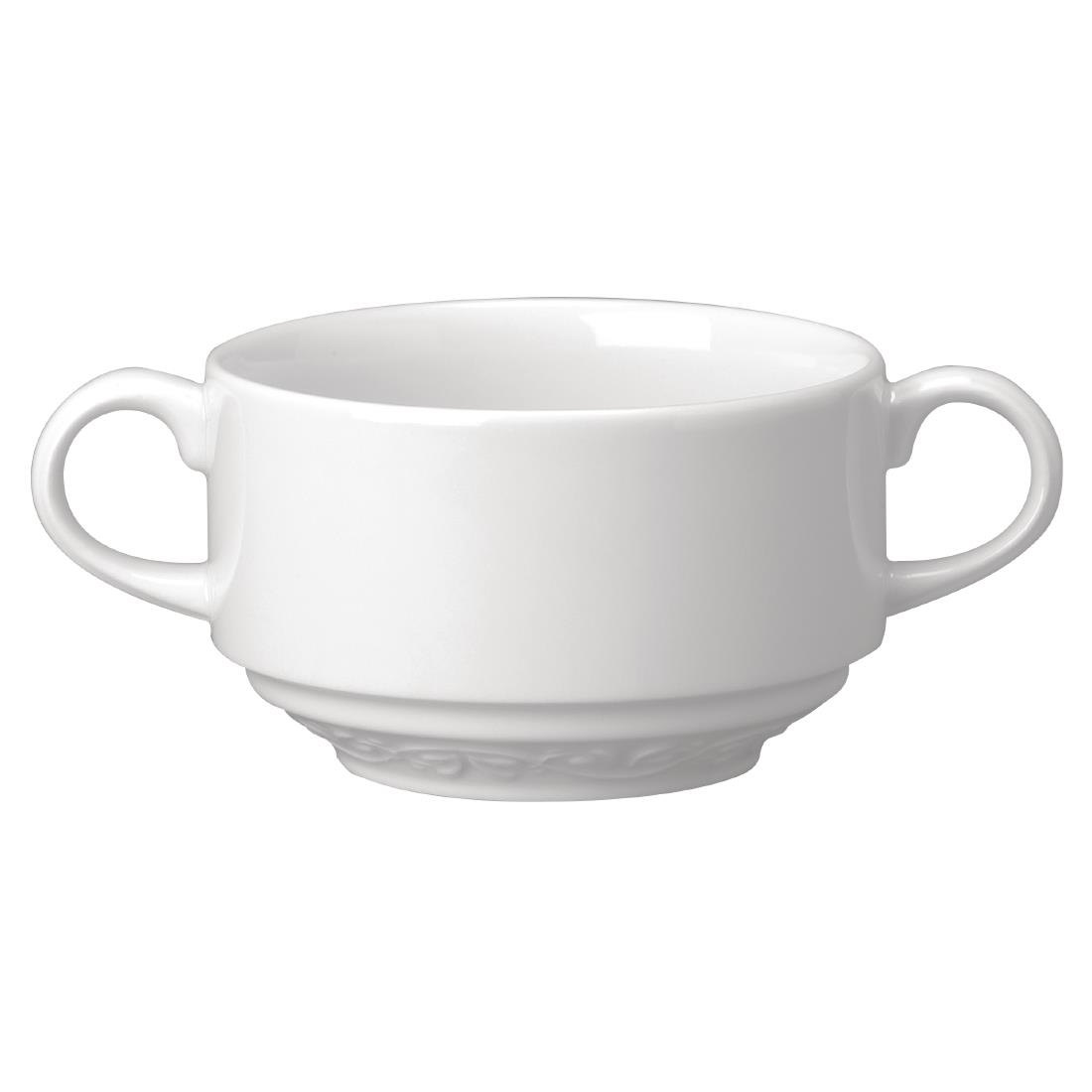 Churchill Chateau Blanc Handled Consomme Bowls 280ml (Pack of 12)