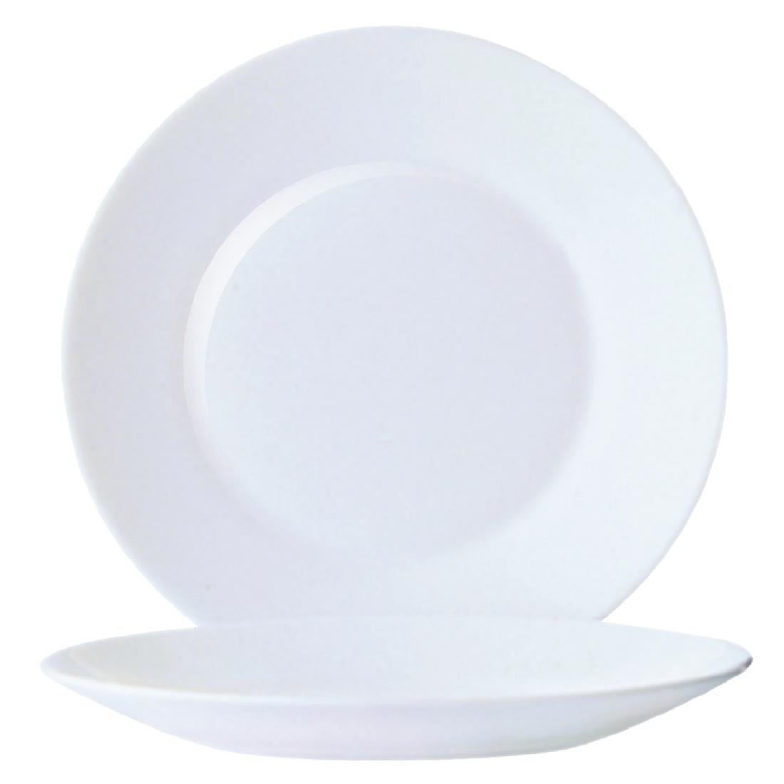 Arcoroc Opal Restaurant Wide Rim Plates 235mm (Pack of 6)