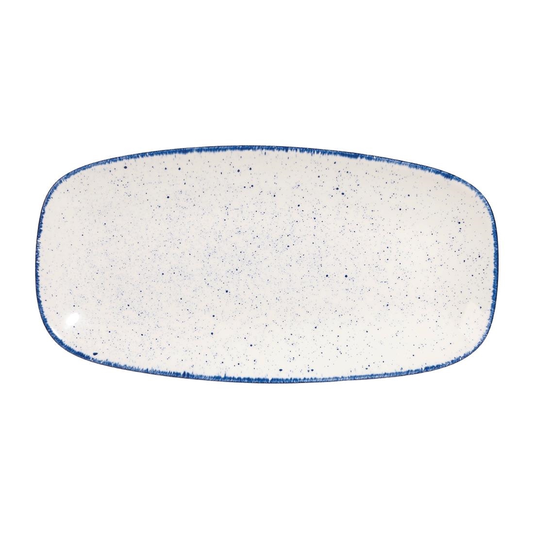 Churchill Stonecast Hints Rectangular Plates Indigo Blue 298mm (Pack of 12)
