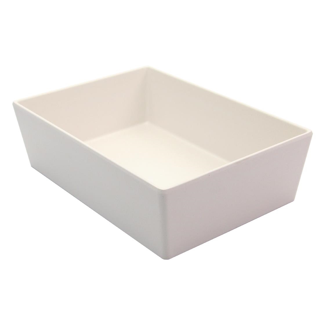 Creative Melamine Salad Boxes White Bamboo 205x145x60mm (Pack of 6)