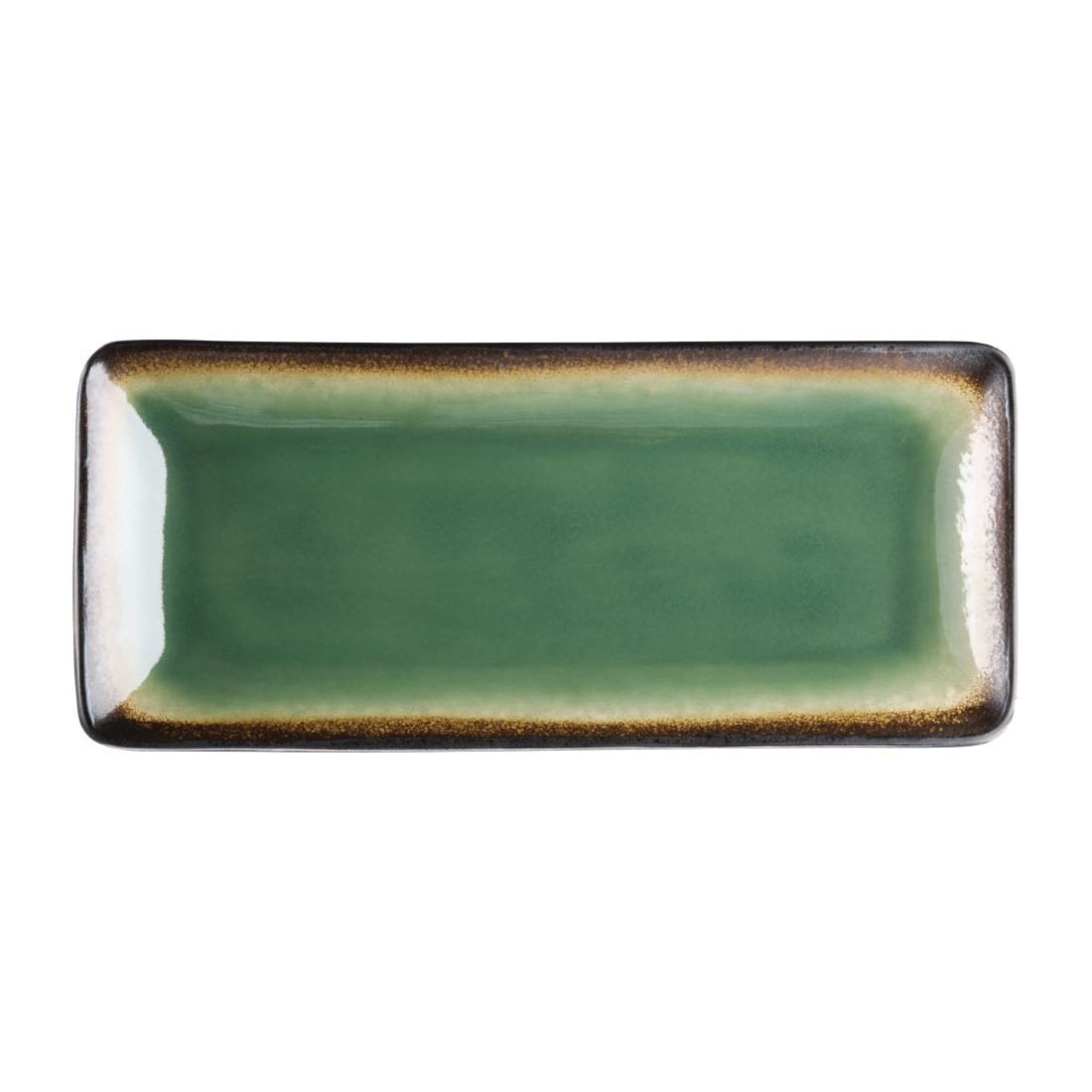 Olympia Nomi Rectangular Plates Green 245mm (Pack of 6)
