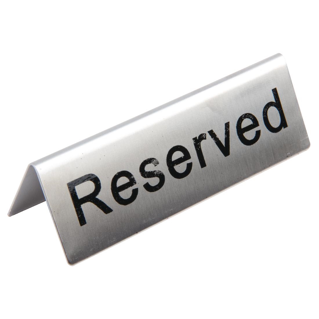 Brushed Steel Reserved Table Sign (Pack of 10)