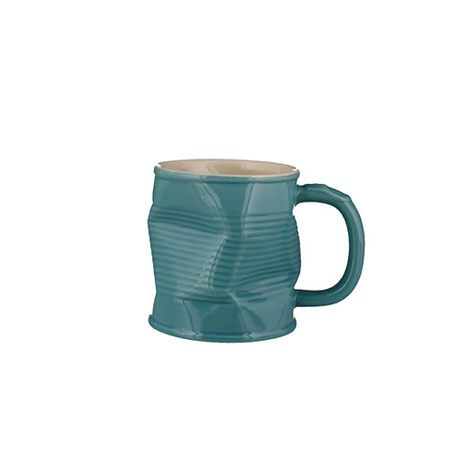 Squashed Tin Can Ceramic Mug Turquoise (medium) - 29-54-738 (Pack of 6)