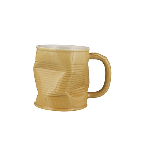 Squashed Tin Can Ceramic Mug Caramel (large) - 29-54-756 (Pack of 6)