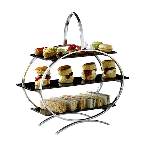 Stainless Steel Cake Stand and 3 Acrylic Inserts - 44-77-134 (Pack of 2)