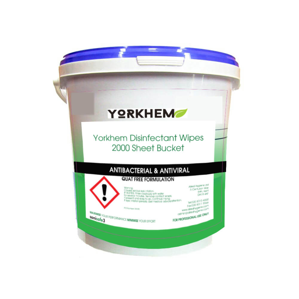 Yorkhem Quat Free Disinfectant Wipes (1000) - CL-WIPE-QUATF