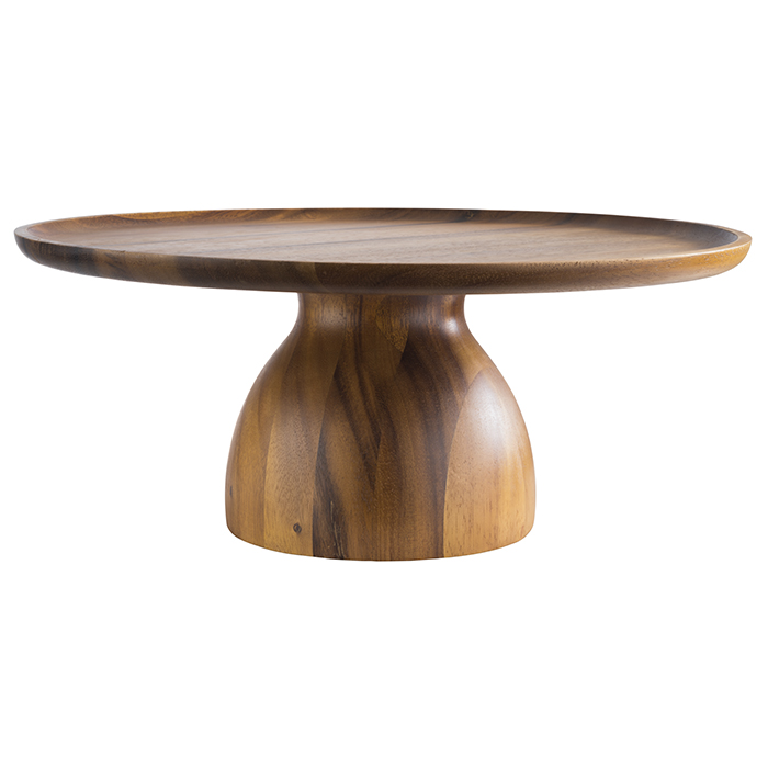 Oiled Acacia Wood Cake Stand 38.5 x 16cm - 33297 (Pack of 0)