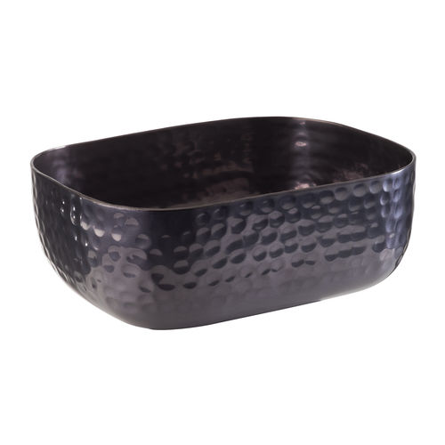 Aluminium 'Gunmetal look' Hammered Bowl 15.5 x 12cm - 40692 (Pack of 1)