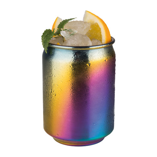 Stainless Steel 'Rainbow look' Barrel Can 7.5cm / 3
