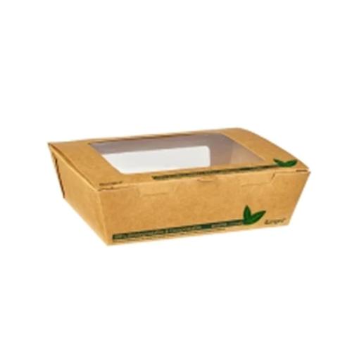 900ml PLA Tuck Top Kraft Window Salad Boxes