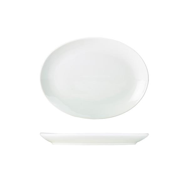 Genware Porcelain Oval Plate 25.4cm/ 10 - 112125 (Pack of 6)