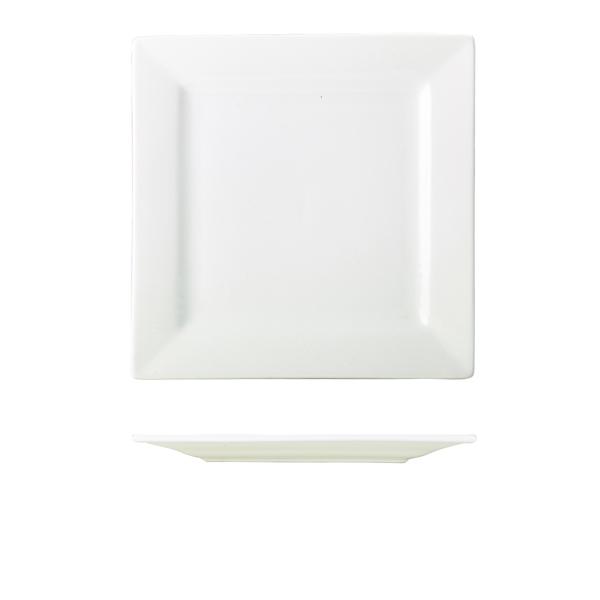 Genware Porcelain Square Plate 26cm/ 10.25 - 180626 (Pack of 6)