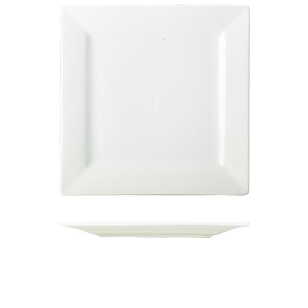Genware Porcelain Square Plate 30cm/ 12 - 180630 (Pack of 6)