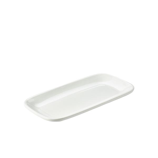 Genware Porcelain Rounded Rectangular Plate 29.5 x 15cm/ 11.5 x 6 - 184630 (Pack of 6)
