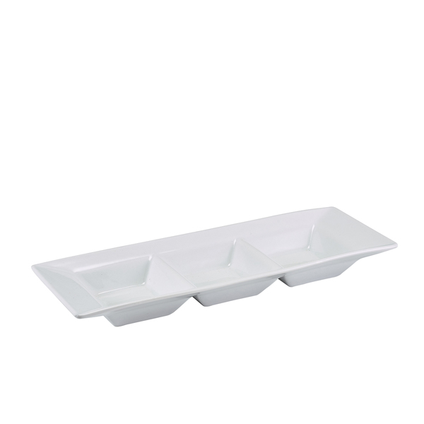 GenWare Porcelain Triple Dish 25.4 x 9cm/10 x 3.5