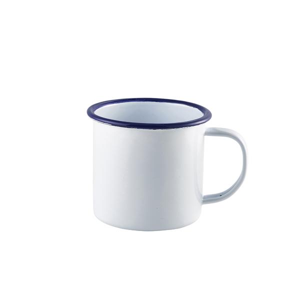 Enamel Mug White with Blue Rim 36cl/ 12.5oz - 50008