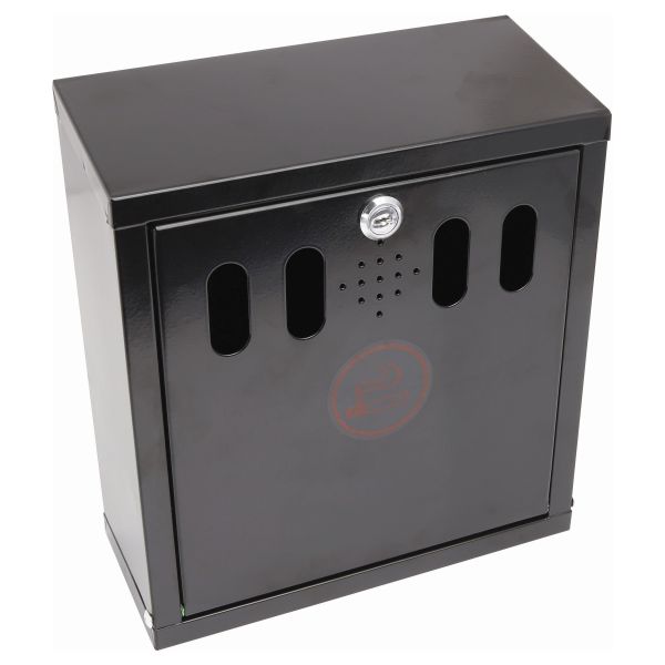 Genware Black Wall-Mounted Outdoor Ashtray - AT-WM-BLK