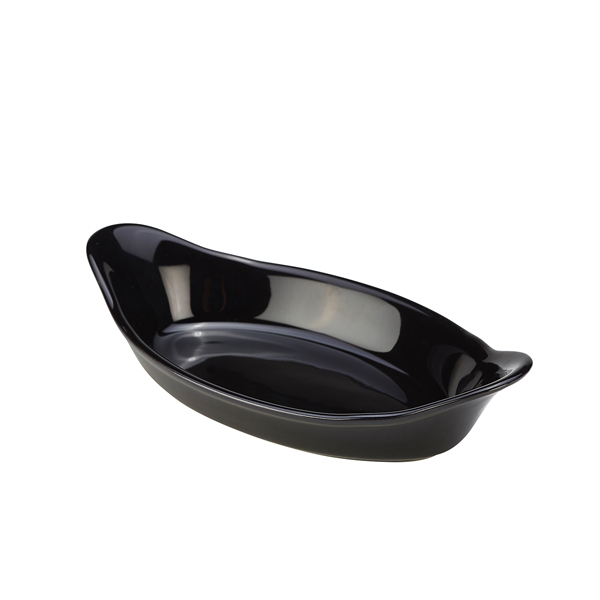 GenWare Stoneware Black Oval Eared Dish 22cm/8.5