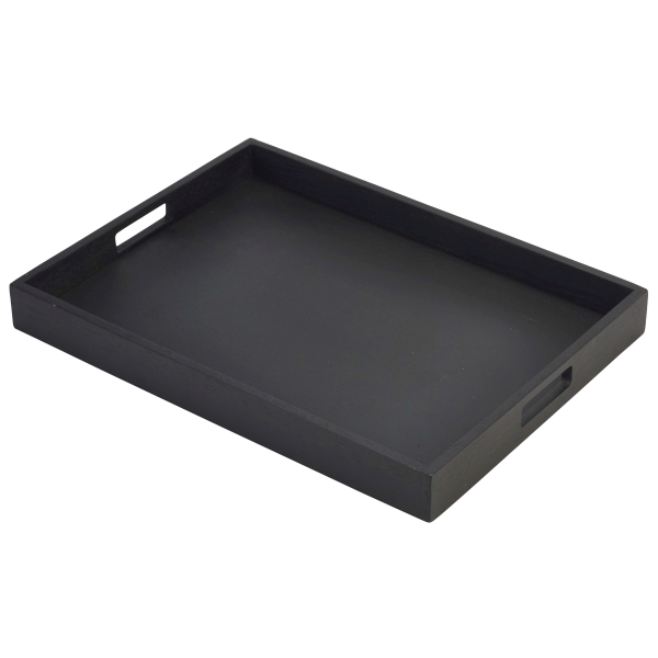 Solid Black Butlers Tray 44 x 32 x 4.5cm - BT4432BK