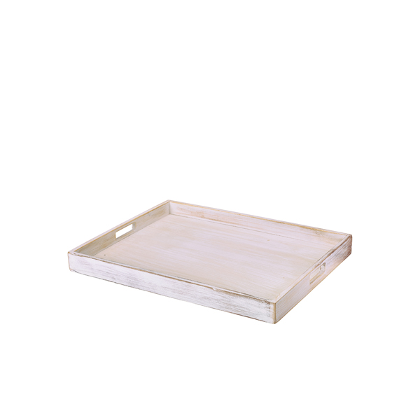 GenWare White Wash Butlers Tray 49 x 38.5 x 4.5cm - BT4938W (Pack of 1)