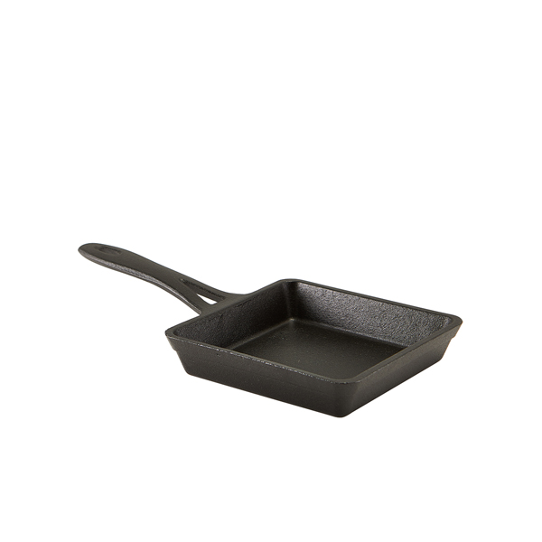 Mini Cast Iron Square Frypan 13 x 3cm - C133 (Pack of 6)