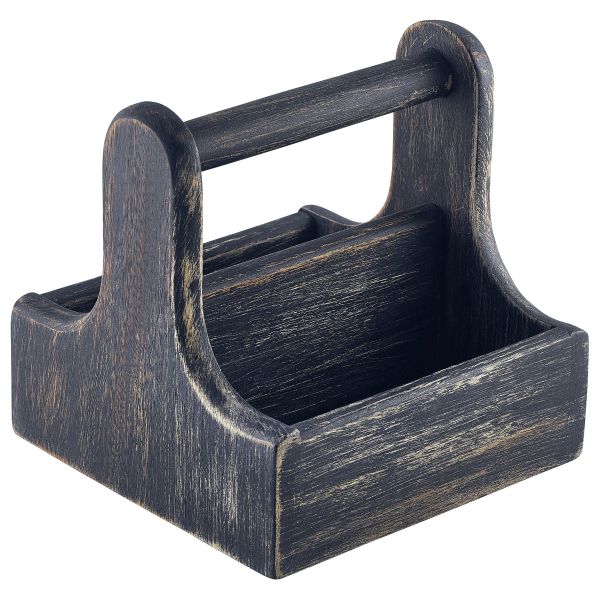 Small Black Wooden Table Caddy - DWTC-SBK