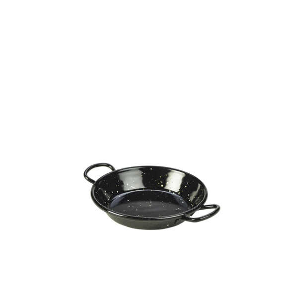 Black Enamel Miniature Paella Pan 12cm - E0212 (Pack of 10)