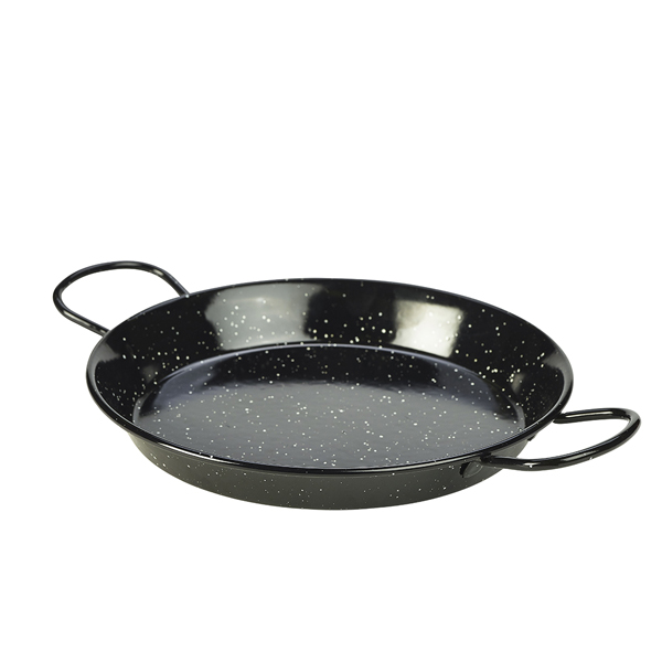 Black Enamel Paella Pan 26cm - E0226 (Pack of 6)