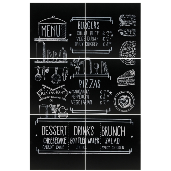 Frameless Chalkboard 6pc Set - FB-XXL