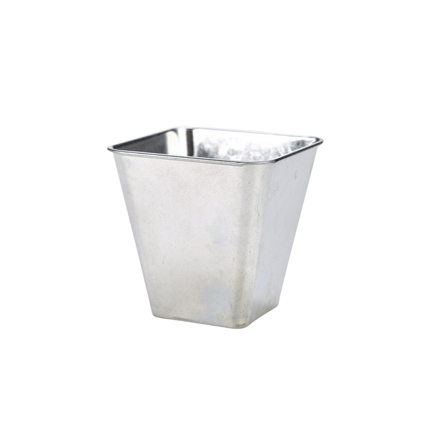 Galvanised Steel Flared Serving Tub 10 x 10 x 10cm - GFSQ10 (Pack of 12)