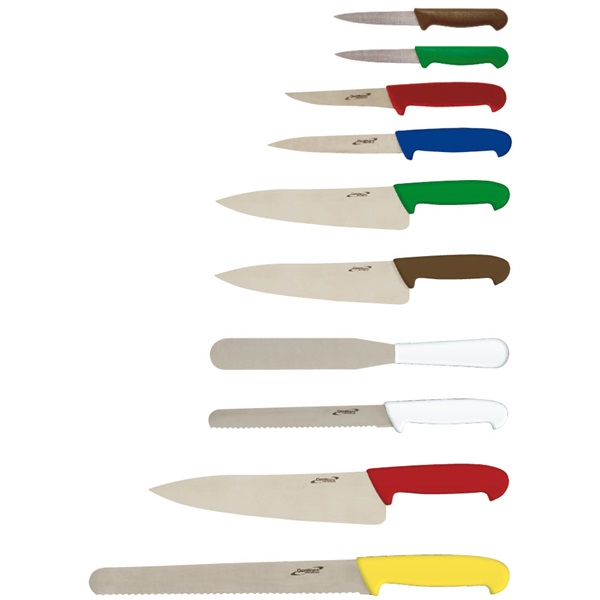 10 Piece Colour Coded Knife Set + Knife Case - KCASECOL10