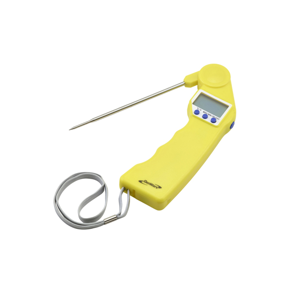 Genware Yellow Folding Probe Pocket Thermometer - THERM-FLDY