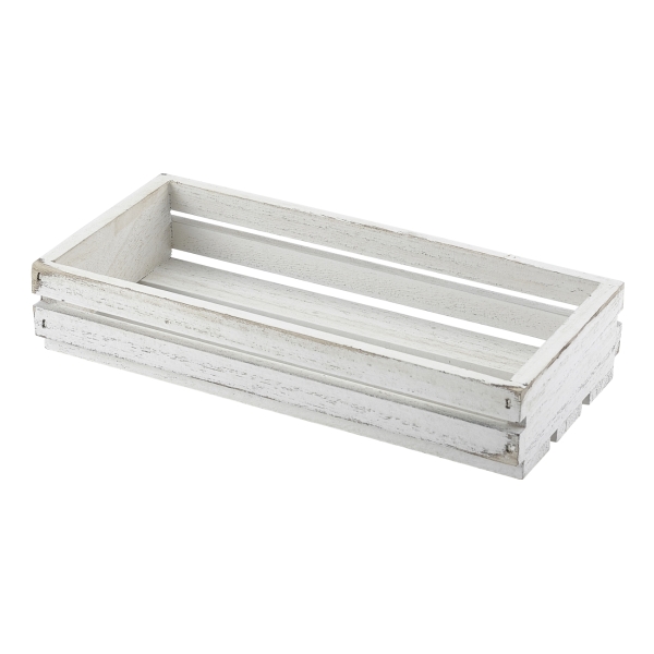 Wooden Crate White Wash Finish 25 x 12 x 5cm - TR215W