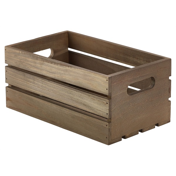 Wooden Crate Dark Rustic Finish 27 x 16 x 12cm - WDC-2716D