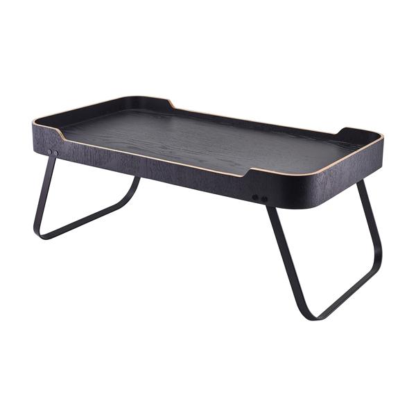 GenWare Black Wood Veneer Room Service Tray 59 x 30 x 23cm - WVT-RS5930BK