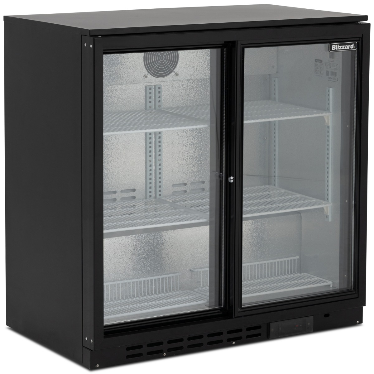 BLIZZARD Double Sliding Door Bar Bottle Cooler (202 Bottles - BAR2SL