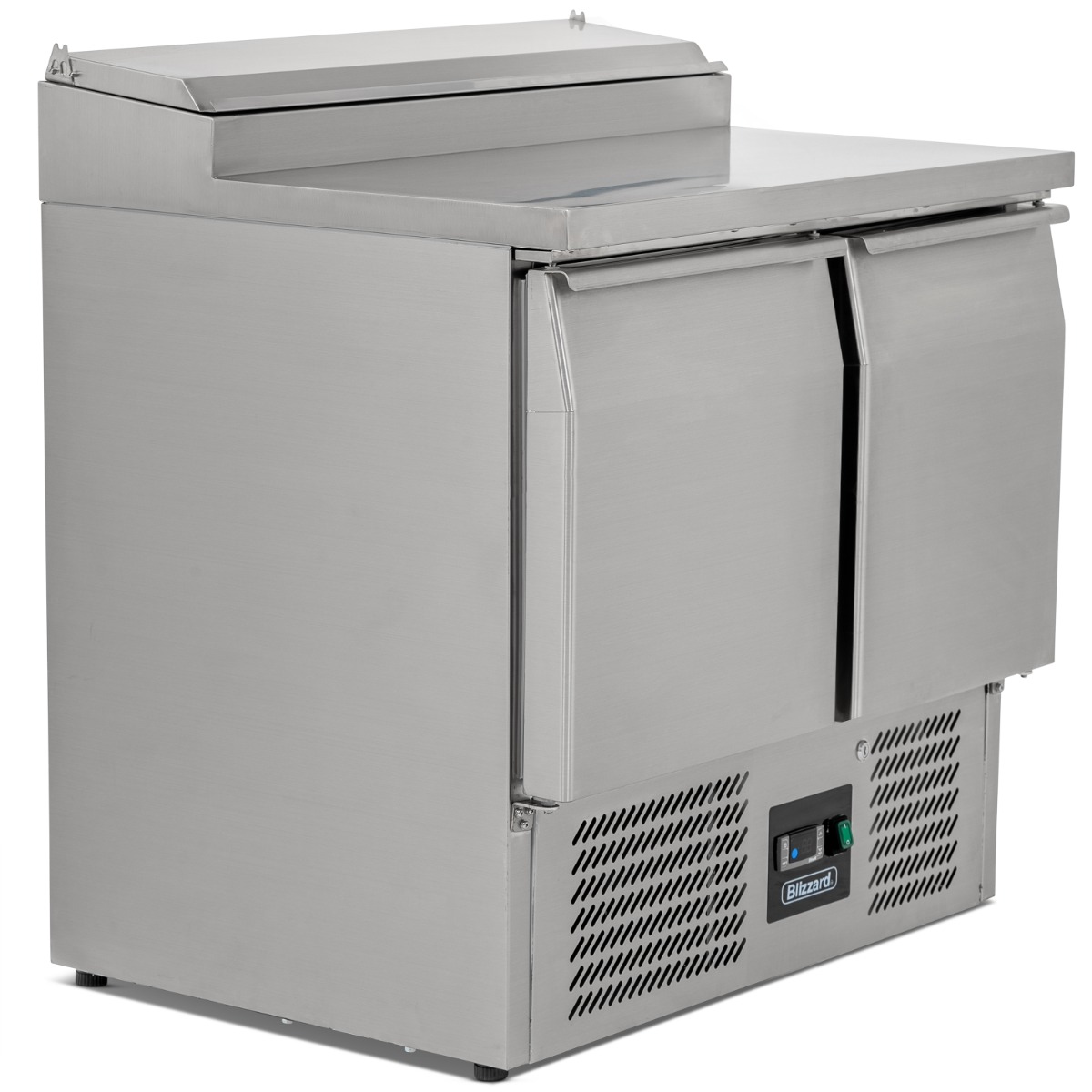 BLIZZARD 2 DR Compact GN Prep Counter W/ Raised Collar 254L - BCC2EN