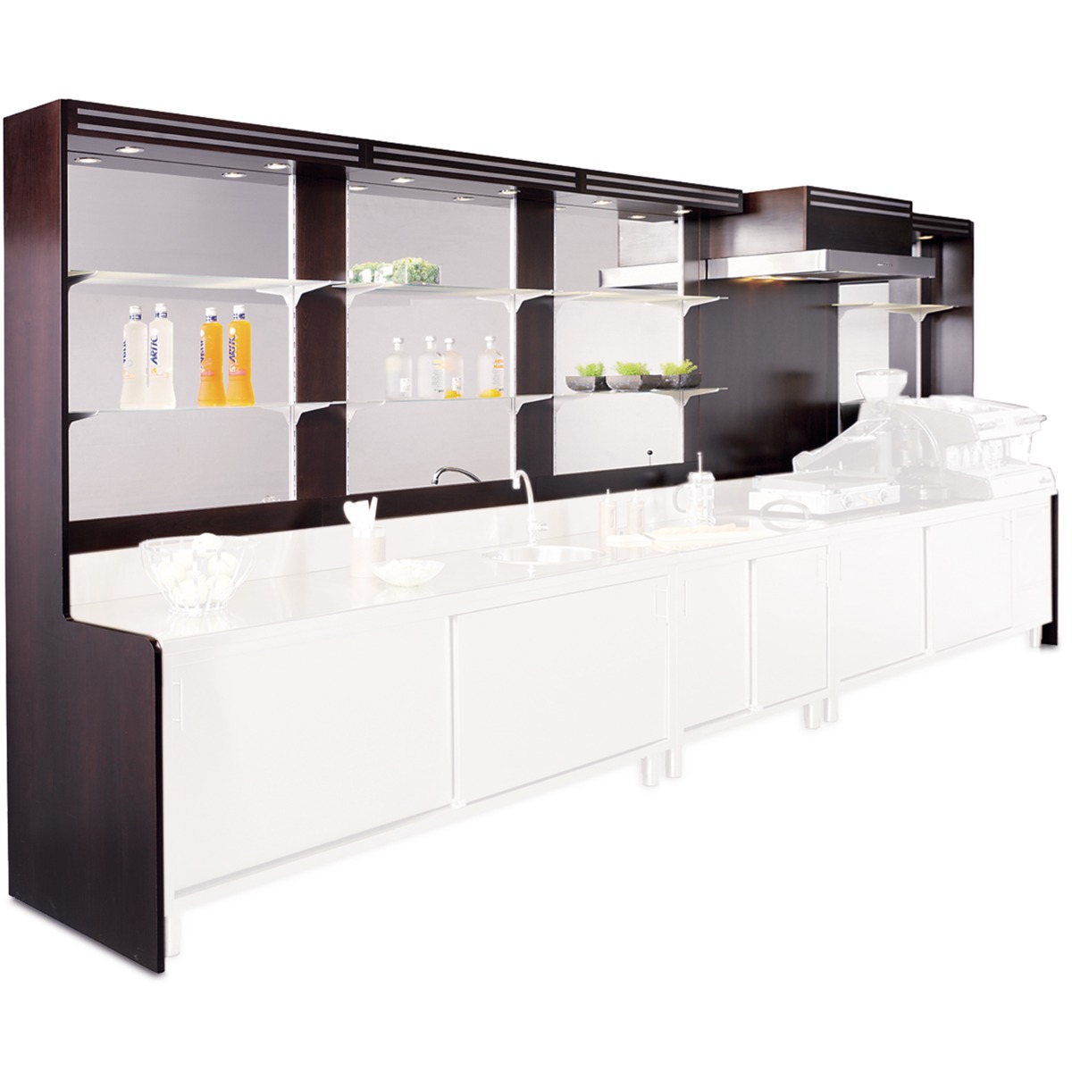 MAFIROL Back Bar Shelving and Display with Exhaust Fan - BOLERO CW EXHAUST FAN